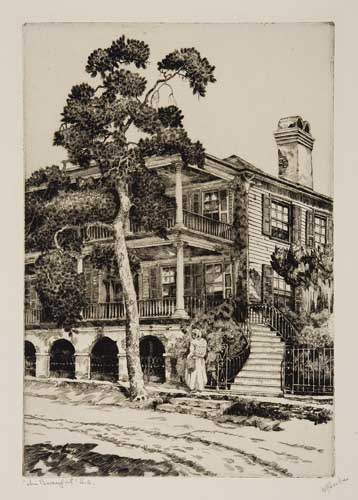 Appraisal: AMERICAN PRINTMAKERS Group of etchings WALTER R LOCKE In Beaufort