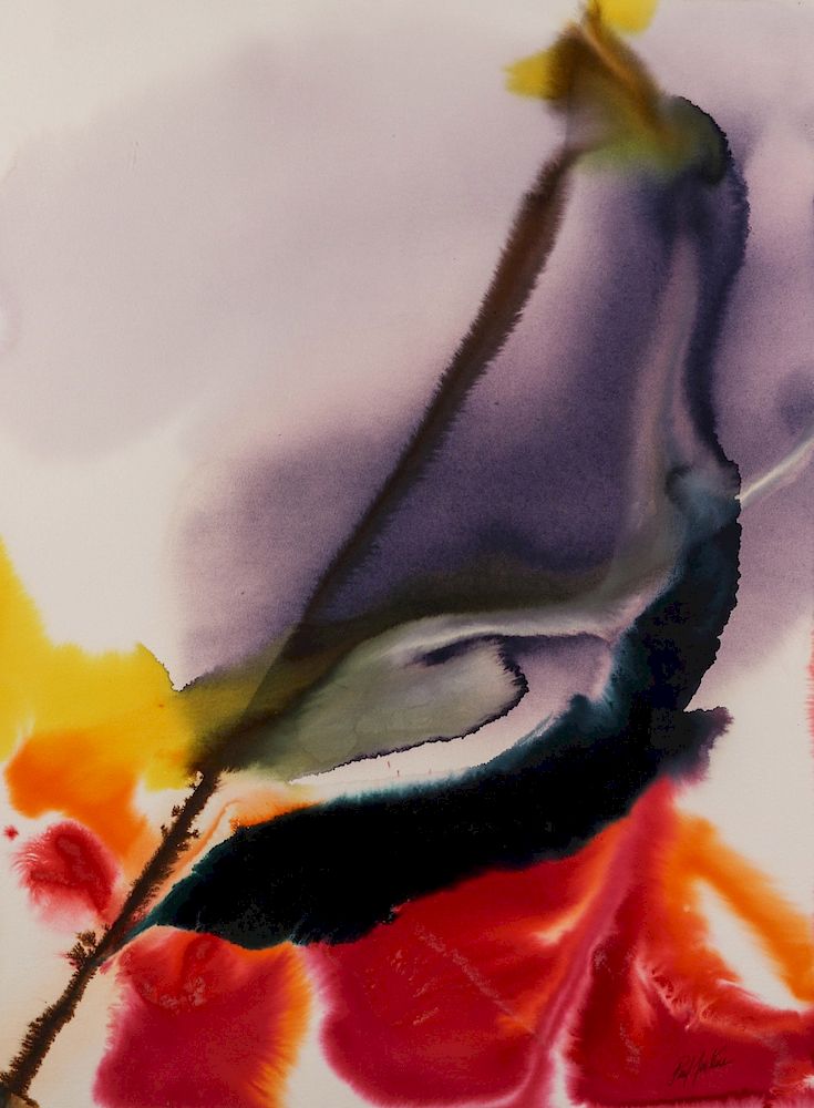 Appraisal: PAUL JENKINS - WATERCOLOR ON PAPER Paul Jenkins - Phenomena