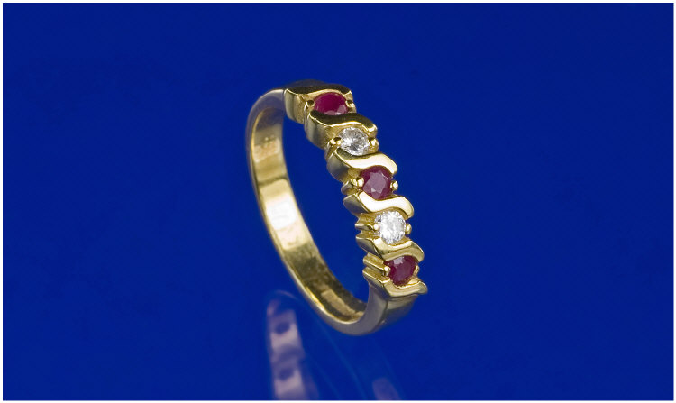 Appraisal: ct Gold Diamond And Ruby Eternity Ring Set With Round