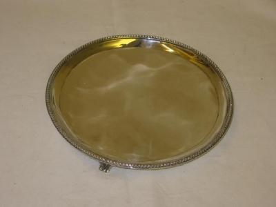 Appraisal: A GEORGE III CARD TRAY of circular form with beaded