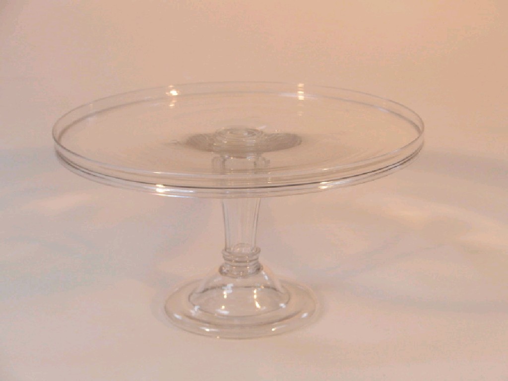 Appraisal: A late thC glass tazza the circular plateau with a