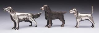 Appraisal: S Kirk Son sterling silver dog miniatures h Three S