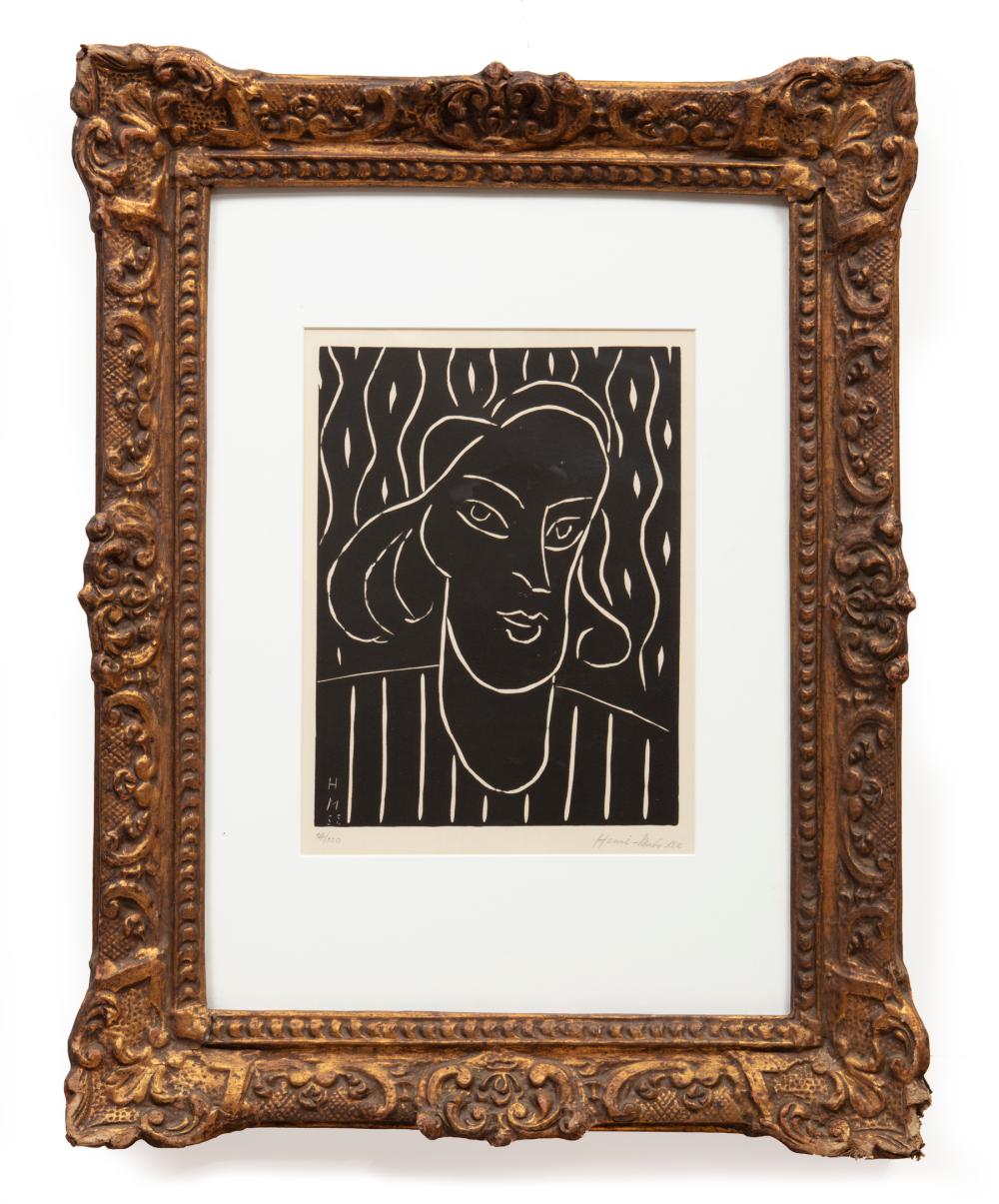 Appraisal: Henri Matisse French - Teeny Duthuit linocut pencil-signed dated and