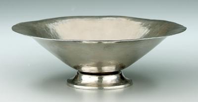 Appraisal: Dodge sterling bowl round flared rim hammered finish pedestal base