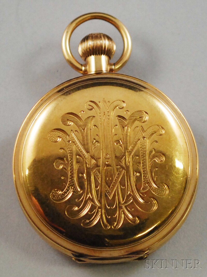 Appraisal: kt Gold Waltham Hunting Case Pocket Watch movement no case