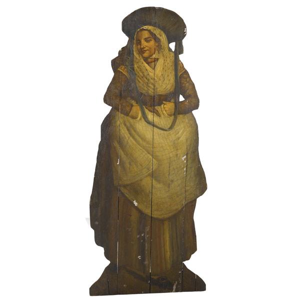 Appraisal: ENGLISH FIGURAL DUMMYBOARD Depicting a woman in period dress late