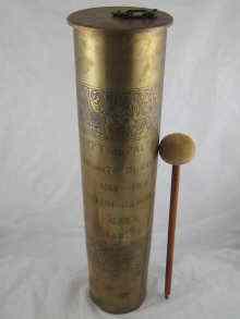 Appraisal: A trench art gong formed from a WWI German shell