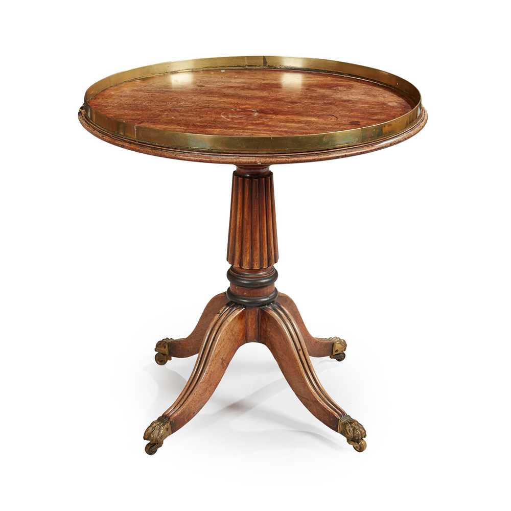 Appraisal: A REGENCY MAHOGANY AND BRASS TEA TABLE EARLY TH CENTURY