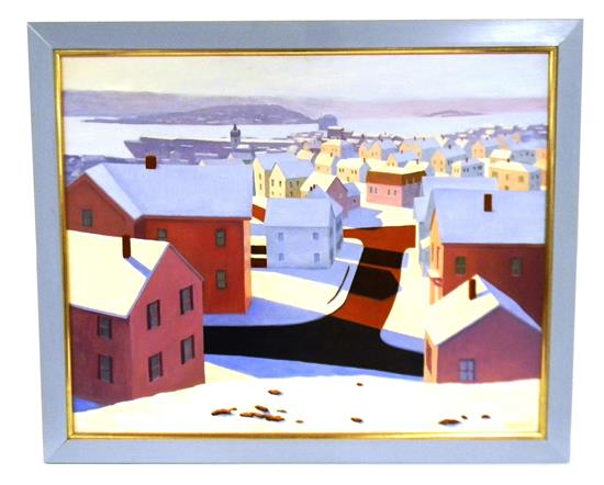 Appraisal: Kevin Aldrich New York th C oil on canvas Glouchester