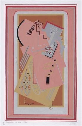 Appraisal: AFTER ALBERT GLEIZES - COMPOSITION EN ROSE Pochoir print x