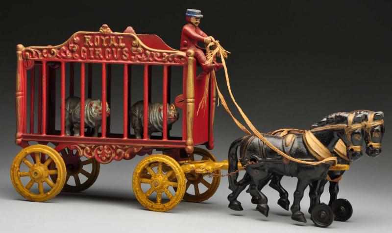 Appraisal: Cast Iron Hubley Royal Circus Cage Wagon Description American Original