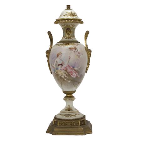 Appraisal: French Gilt-Bronze Mounted Porcelain Urn Estimate -