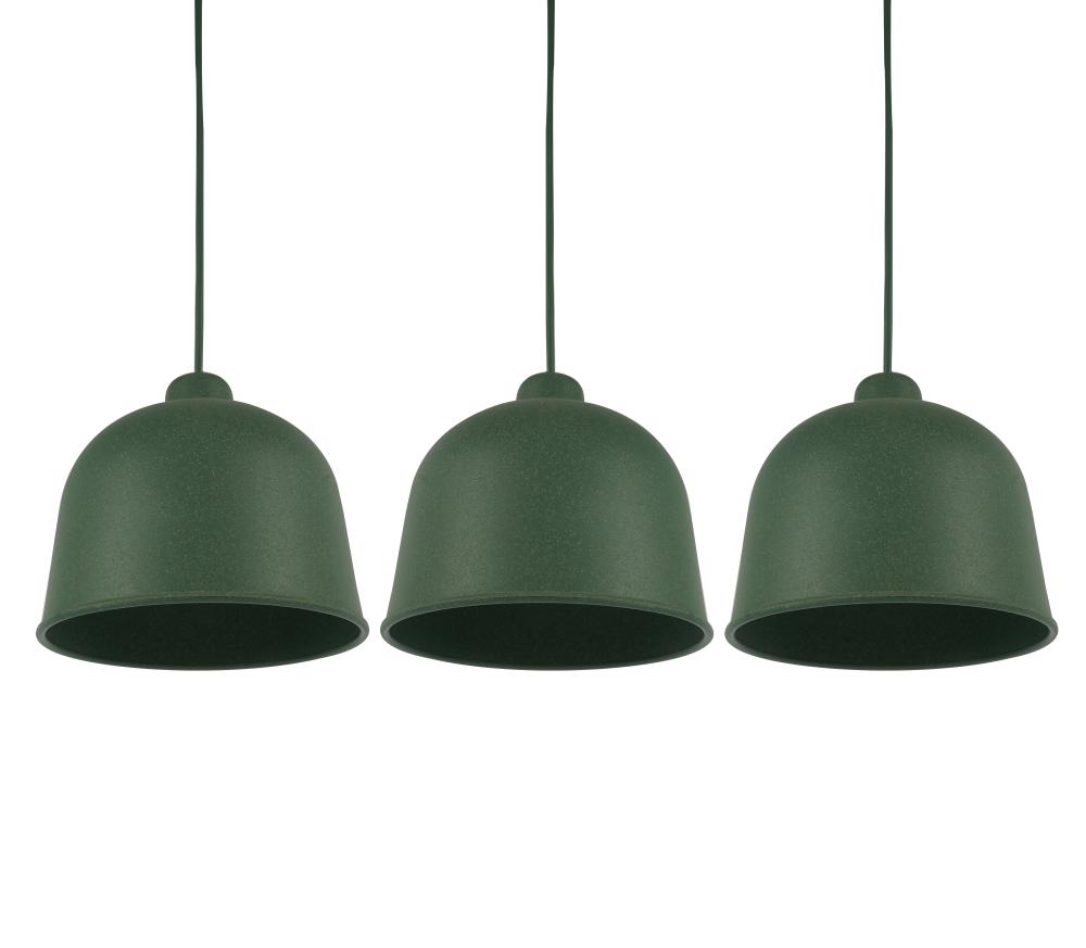 Appraisal: THREE MUUTO DANISH PENDANT CEILING LIGHT FIXTURESwith manufacturer's label green