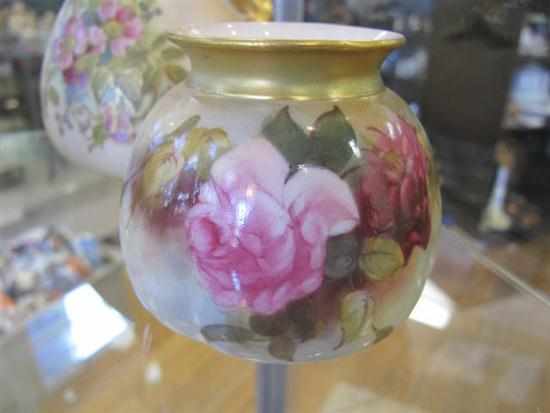 Appraisal: ROYAL WORCESTER HAND PAINTED AND SIGNED ROSE VASE