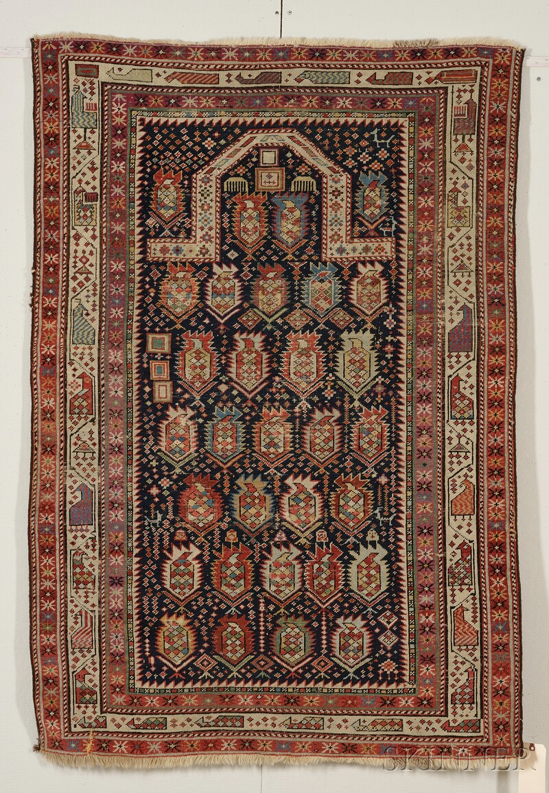 Appraisal: Marasali Prayer Rug East Caucasus last quarter th century areas