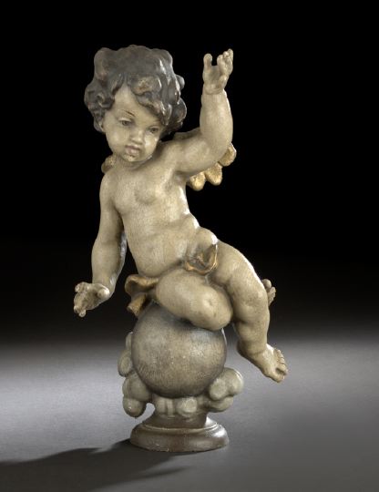 Appraisal: Austro-German Wooden Figure of a Putto third quarter th century