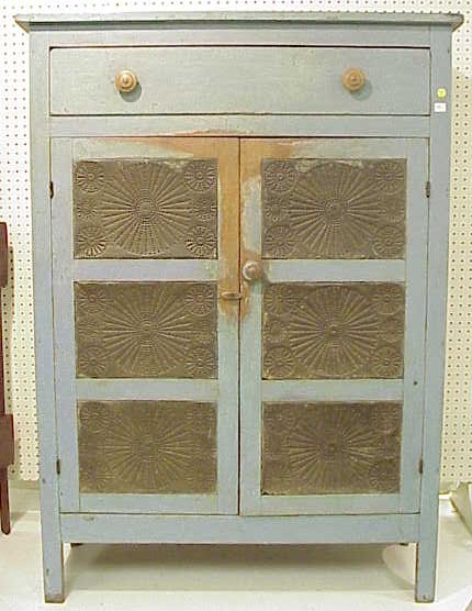 Appraisal: th C pie safe probably Pennsylvania or Ohio single drawer