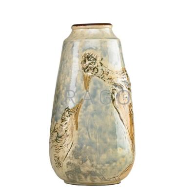 Appraisal: ROBERT W MARTIN MARTIN BROTHERS Vase w birds Condition Report