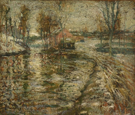 Appraisal: Ernest Lawson American - Connecticut Winter Landscape Signed E Lawson