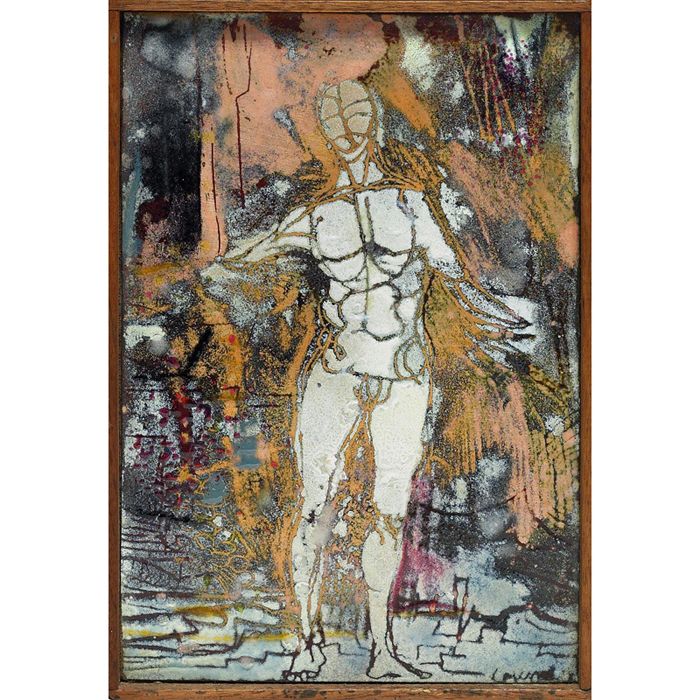 Appraisal: Richard Loving tile male figure signed framed w x h