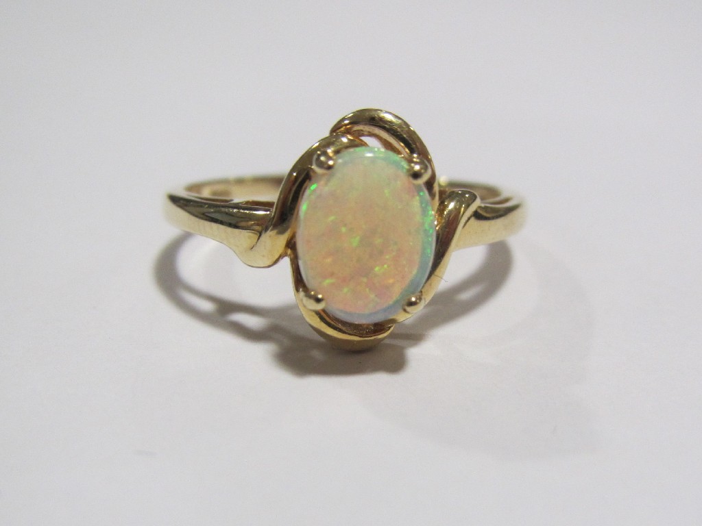 Appraisal: Fourteen carat gold opal single stone ring