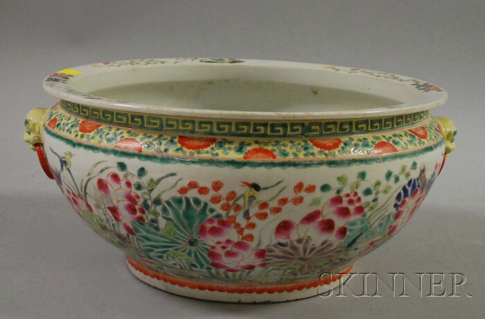 Appraisal: Chinese Enamel-decorated Porcelain Basin ht dia in