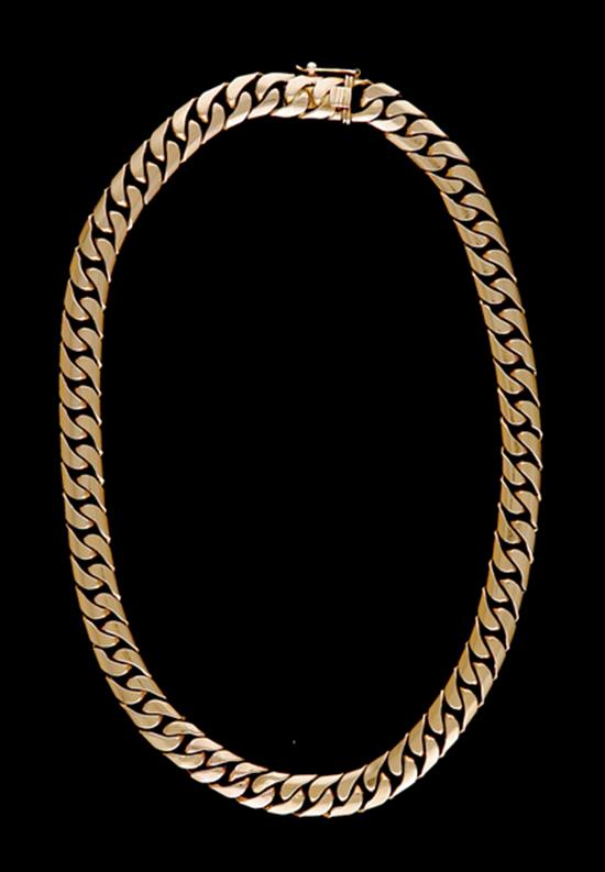 Appraisal: Gold necklace K yellow gold links grams L Replacement value