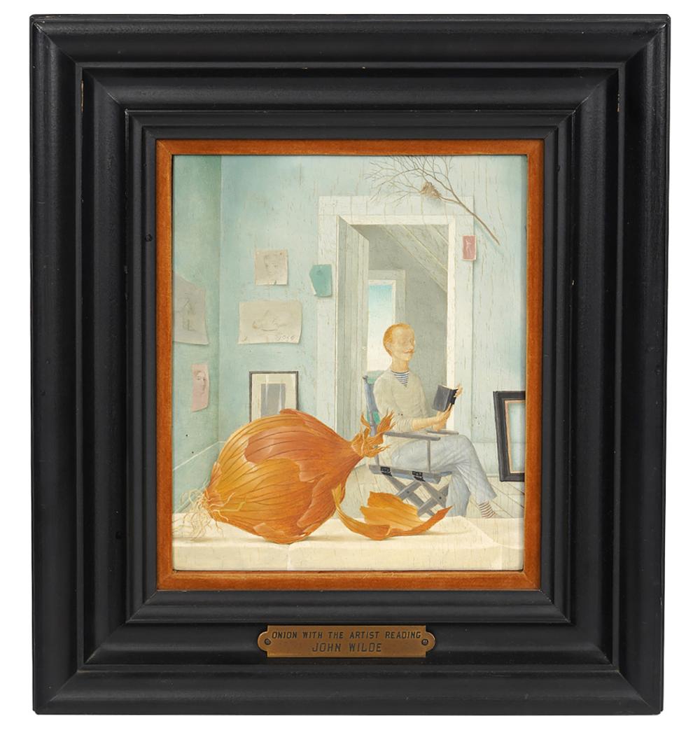 Appraisal: JOHN WILDE 'ONION WITH ARTIST READING' PAINTINGJohn Henry Wilde American