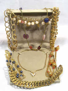 Appraisal: Costume jewellery A quantity of costume jewellery comprising necklaces