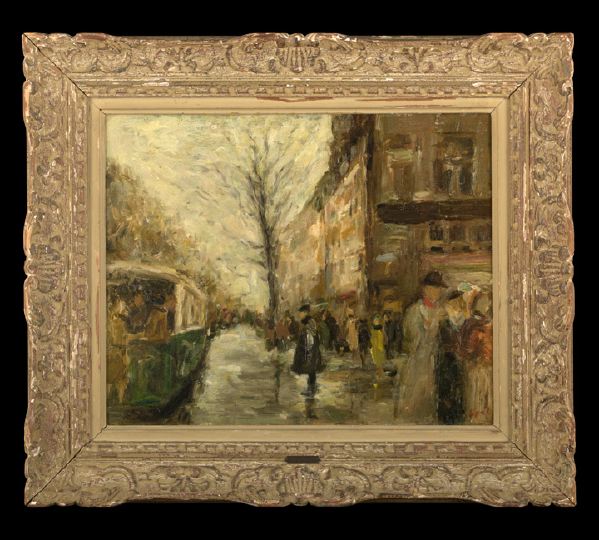 Appraisal: Gabriel Spat French American - Rain in Paris oil on