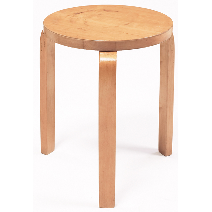 Appraisal: Alvar Aalto stool by Artek Finland birch stamped marks Alvar