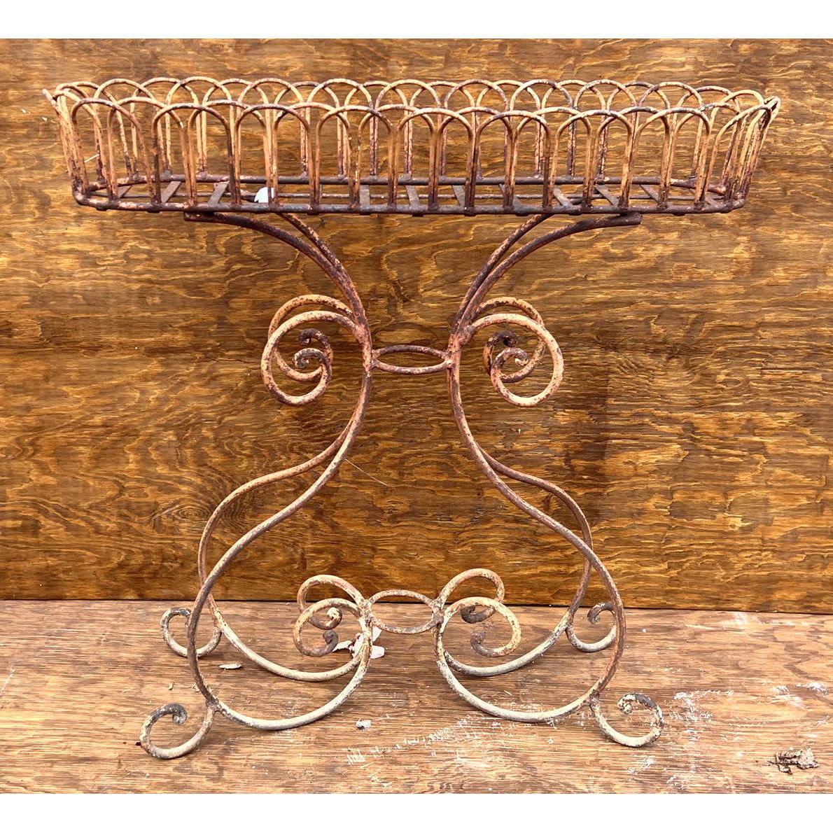 Appraisal: Scroll Iron Outdoor Garden Planter Stand Dimensions H inches W