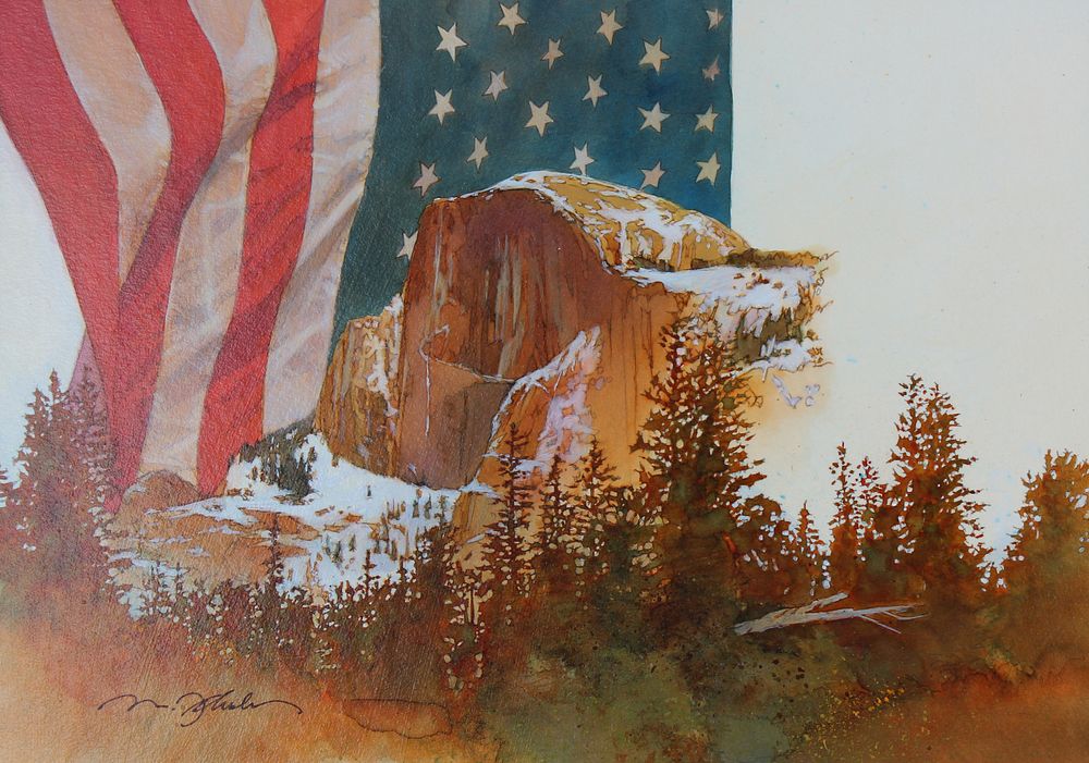 Appraisal: Mark Schuler B Flag over Yosemite Mark Schuler American B