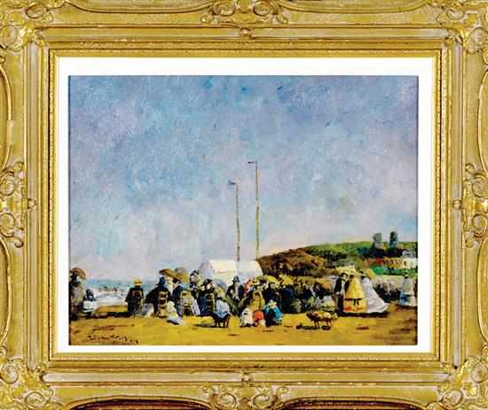 Appraisal: Eugene Louis Boudin school of French - NORMANDY BEACH SCENE