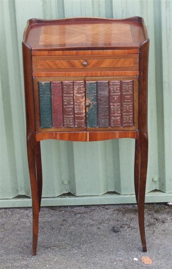 Appraisal: th Century French mahogany bedside cabinet single drawer above cupboard