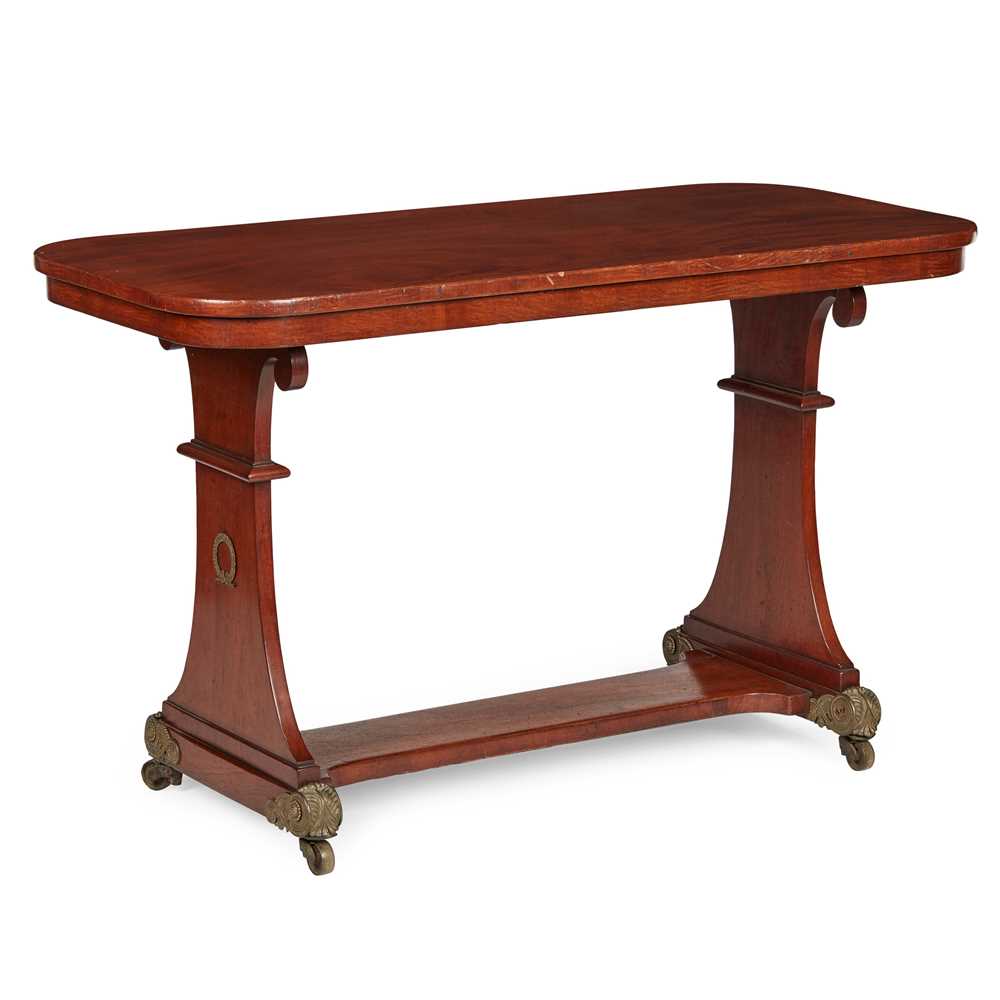 Appraisal: REGENCY MAHOGANY AND GILT METAL MOUNTED LIBRARY TABLE IN THE