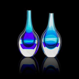 Appraisal: LUCIANO GASPARI SALVIATI Two Sommerso glass vases LUCIANO GASPARI -