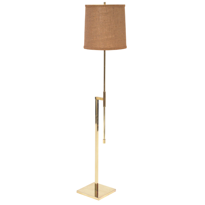 Appraisal: Laurel floor lamp s polished square brass frame with square