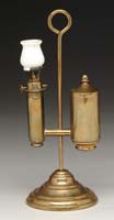 Appraisal: MINIATURE STUDENT LAMP S - Brass student lamp with WMG