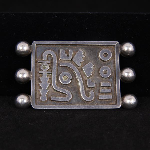 Appraisal: Chato Castillo attributed Taxco Mexican Modernist sterling silver brooch pin