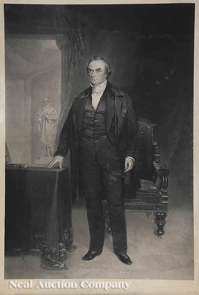 Appraisal: Robert Andrews American d Daniel Webster engraving printed and published