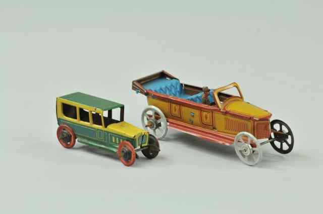 Appraisal: TWO AUTO PENNY TOYS Germany includes Fischer Phaeton with seated