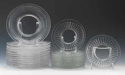 Appraisal: A Set of Clear Glass Plates Twelve D footed plates