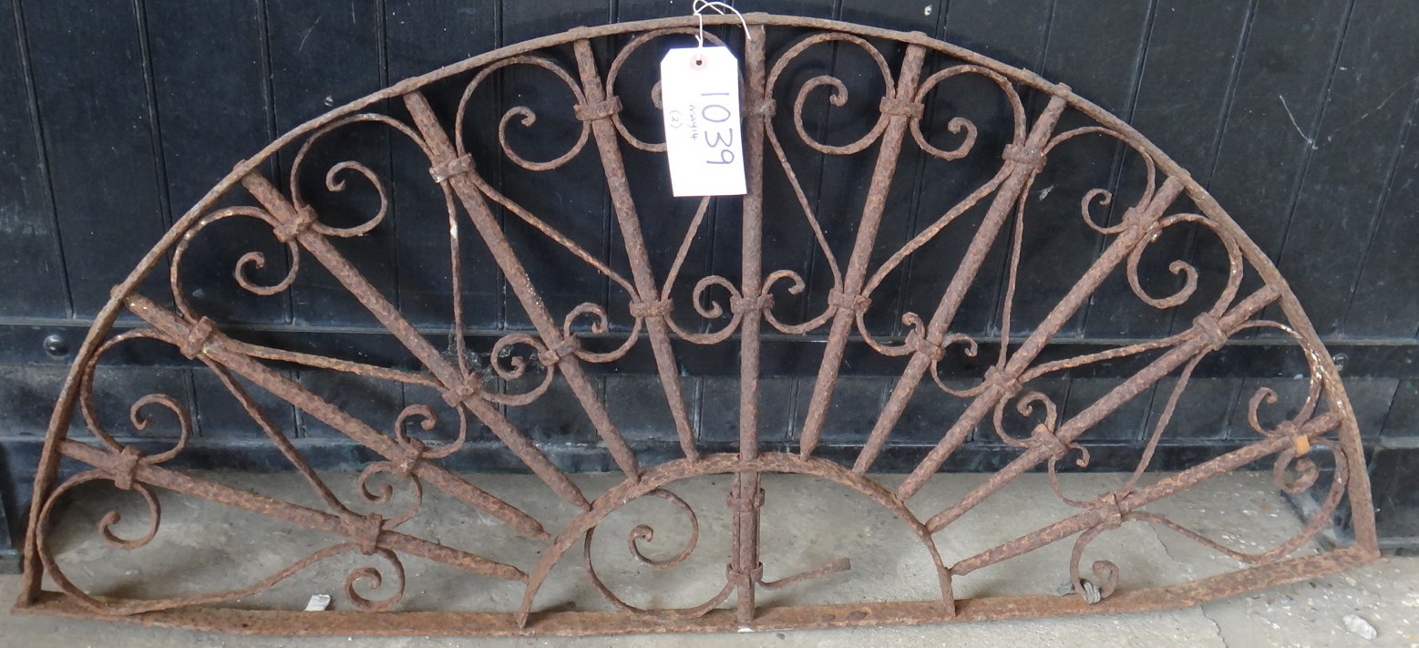 Appraisal: A th century wrought iron semi-elliptic overdoor cm wide together