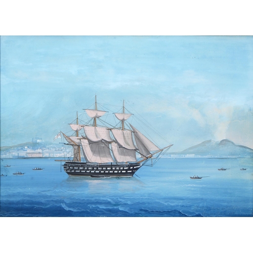 Appraisal: Neapolitan School - HMS Cressy in the Bay of Naples