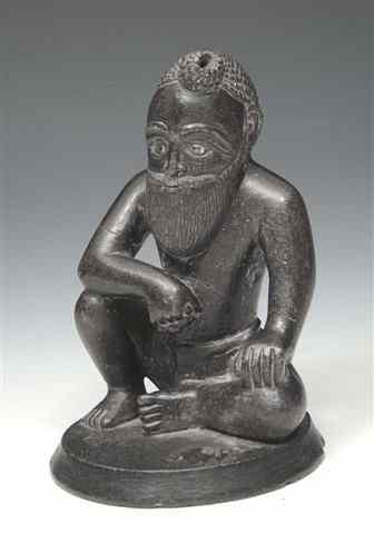 Appraisal: A SIKH SERPENTINE MARBLE FIGURE of a holy man Indian