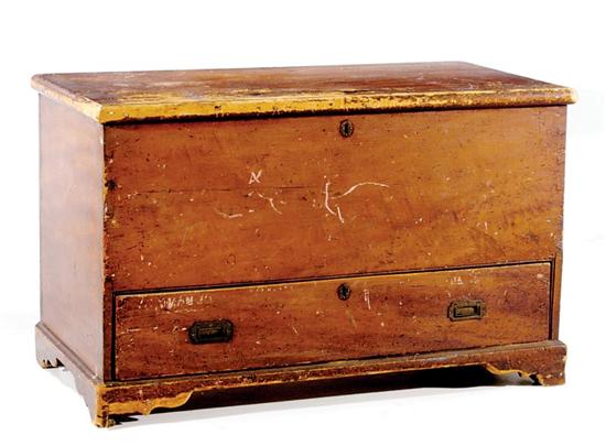 Appraisal: English Chippendale grain-painted pine blanket box circa hinged rectangular top