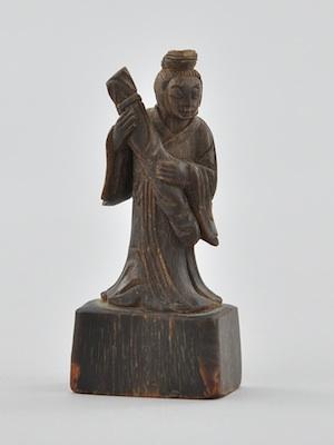 Appraisal: A Chinese Carved Horn Figure-Seal Carved in the form of