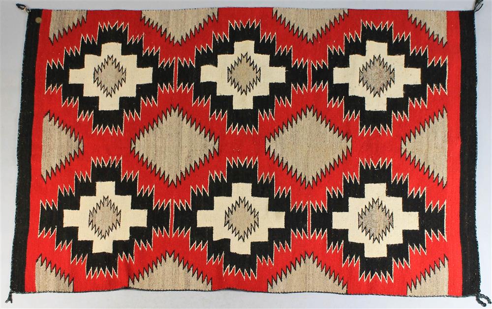 Appraisal: NAVAJO WOOL BLANKET WITH SAWTOOTH DESIGN possibly from the s