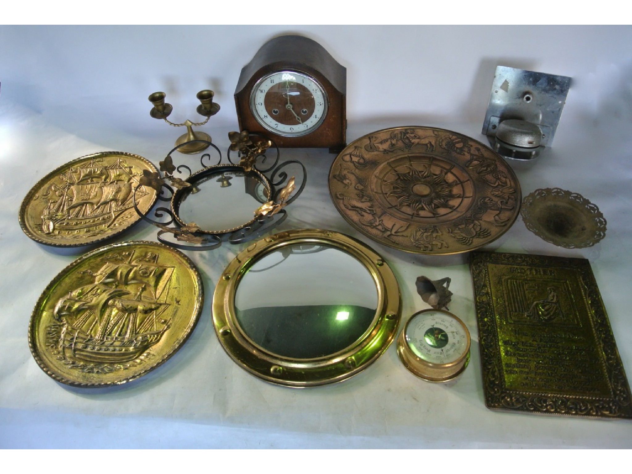 Appraisal: A miscellaneous collection to include brass wares a brass charger